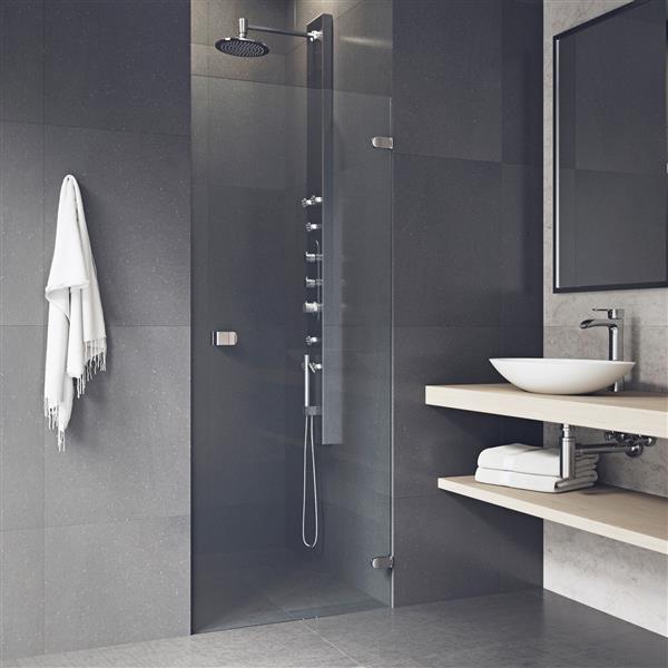 Vigo Tempo Frameless Shower Door 24 In X 22 In X 70 In Clear