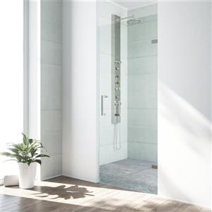 VIGO Soho Frameless Shower Door - 28-in x 26-in x 70-in - Clear Glass