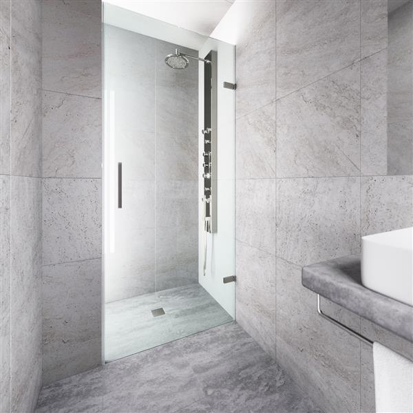 Vigo Soho Frameless Shower Door 26 In X 24 In X 70 In Clear Glass