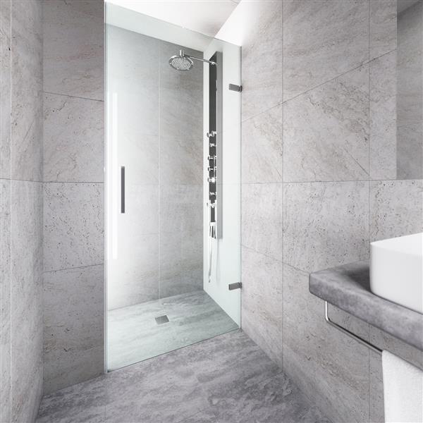 VIGO Soho Frameless Shower Door - 24-in x 22-in x 70-in - Clear Glass