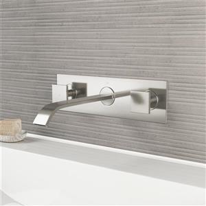 VIGO Titus Wall Mount Bathroom Faucet - 2 Handles - Nickel