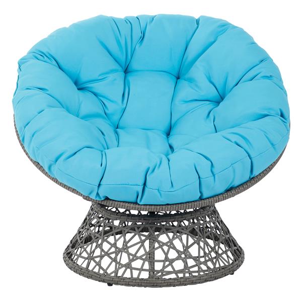 OSP Designs Papasan Fabric Lounge Chair - 1 Place - Blue
