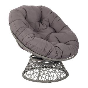 OSP Designs Papasan Fabric Lounge Chair - 1 Place - Grey