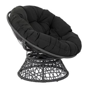 OSP Designs Papasan Fabric Lounge Chair - 1 Place - Black