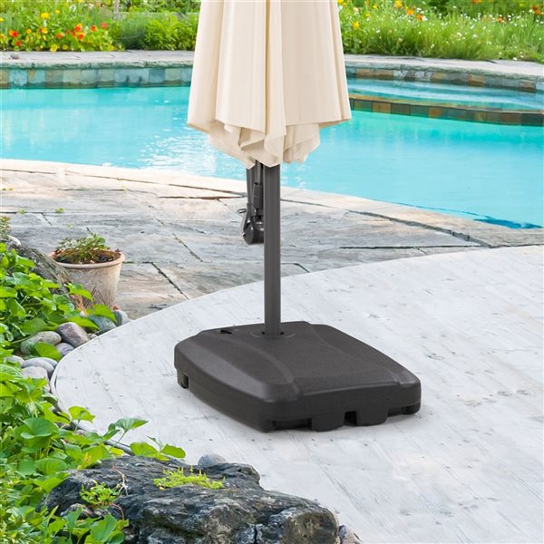Corliving Umbrella Base With Wheels, Heavy Duty Patio Umbrella Stand With Wheels