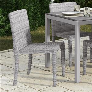 CorLiving Rattan Wicker Dining Chairs - Blended Grey - Set of 2