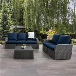 Ensemble conversation pour patios, charbon et marine, 6 mcx