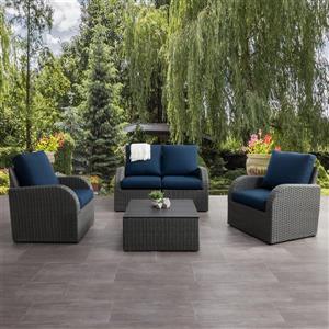 Ensemble conversation pour patios, charbon et marine, 5 mcx