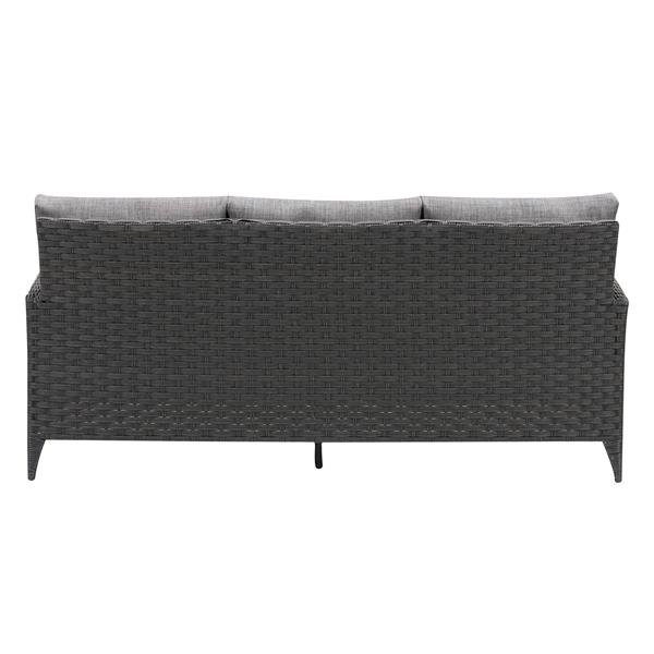 Corliving Rattan Patio Sofa Charcoal Grey Grey Cushions 76 Pcl 101 S Rona