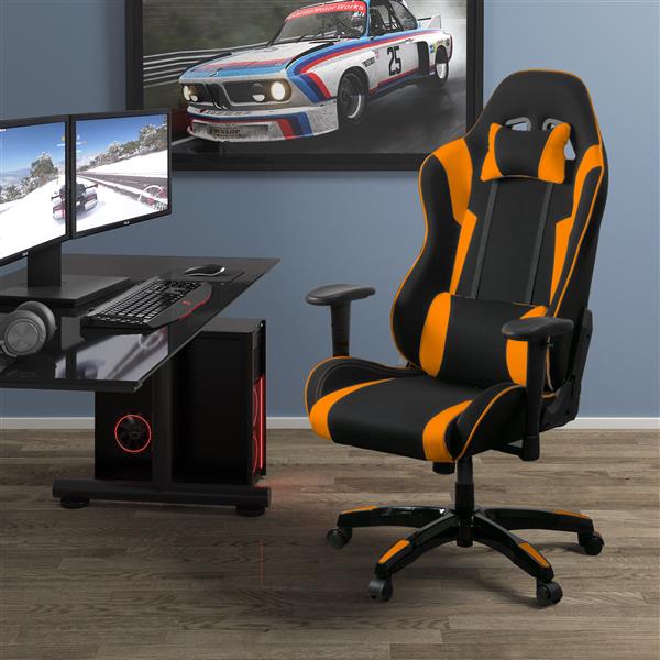 CorLiving High Back Ergonomic Gaming Chair - Black & Orange LOF