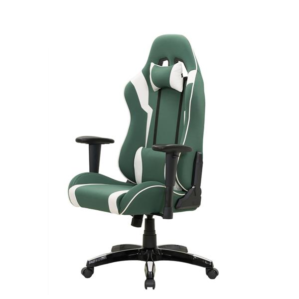 green and white gaming chair