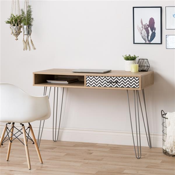 Corliving Entryway Desk With Drawer And Cubby Light Khaki Lff 201