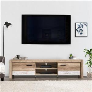 CorLiving TV Stand - Warm Beige with White - TVs up to 90"
