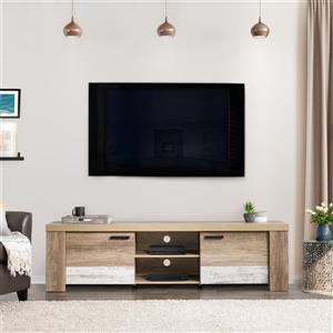 CorLiving TV Stand - Warm Beige with White - TVs up to 80"