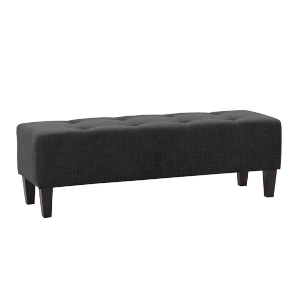 CorLiving Tufted Accent Bench - Dark Grey Fabric - 52-in