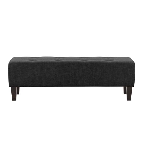 CorLiving Tufted Accent Bench - Dark Grey Fabric - 52-in