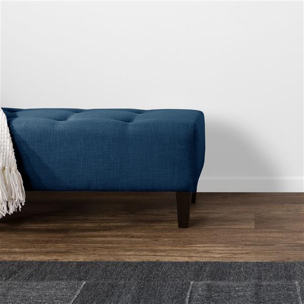 CorLiving Tufted Accent Bench - Navy Blue Fabric - 52-in