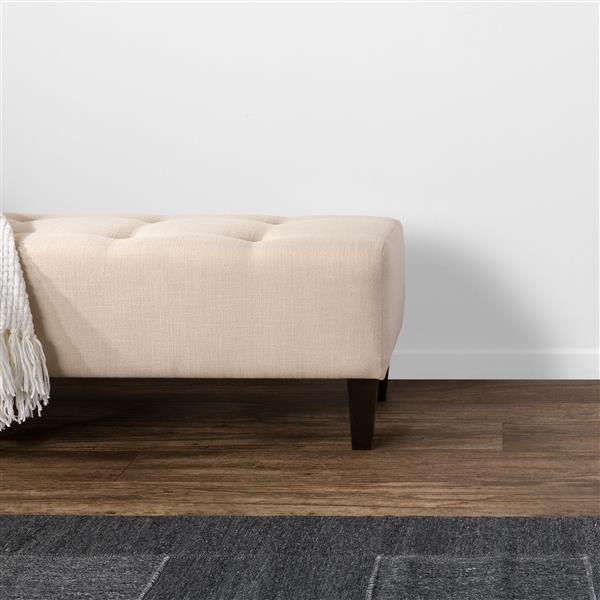 CorLiving Tufted Accent Bench - Cream Fabric - 52-in