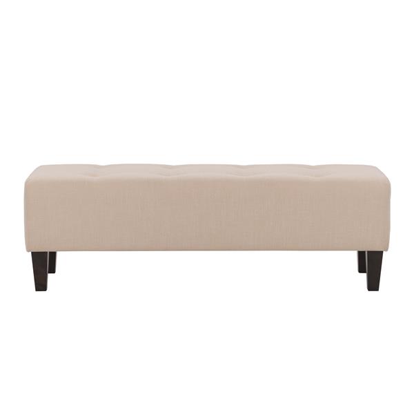 CorLiving Tufted Accent Bench - Cream Fabric - 52-in