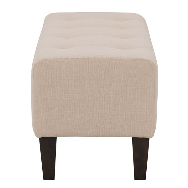CorLiving Tufted Accent Bench - Cream Fabric - 52-in