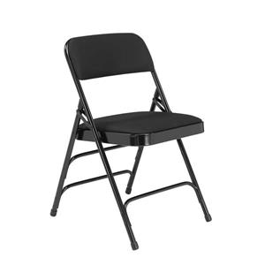 National Public Seating Fabric Padded Folding Chair - 2300 Series - Black - 4-Pack
