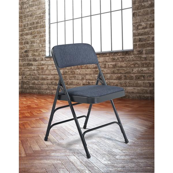 National Public Seating Fabric Padded Folding Chair - 2300 Series - Blue - 4-Pack