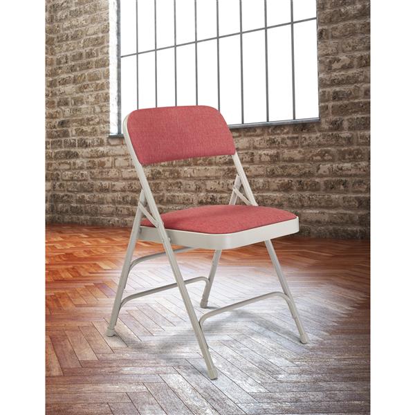 National Public Seating Fabric Padded Folding Chair - 2300 Series - Wine - 4-Pack
