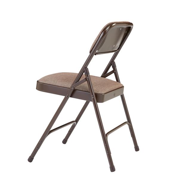 National Public Seating Fabric Padded Folding Chair - 2200 Series - Walnut - 4-Pack