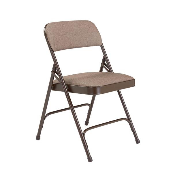 National Public Seating Fabric Padded Folding Chair - 2200 Series - Walnut - 4-Pack