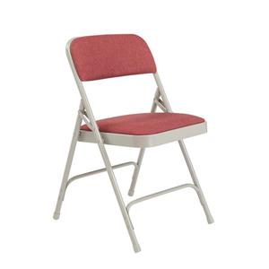 National Public Seating Fabric Padded Folding Chair - 2200 Series - Wine - 4-Pack