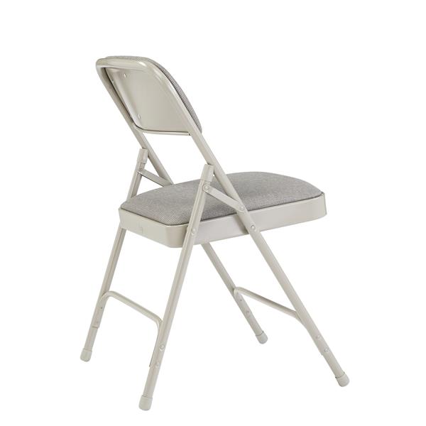 National Public Seating Fabric Padded Folding Chair - 2200 Series - Grey - 4-Pack