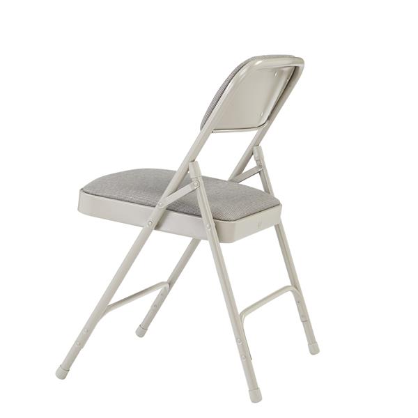 National Public Seating Fabric Padded Folding Chair - 2200 Series - Grey - 4-Pack
