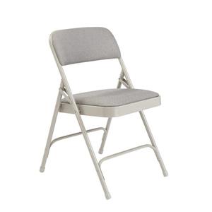 National Public Seating Fabric Padded Folding Chair - 2200 Series - Grey - 4-Pack