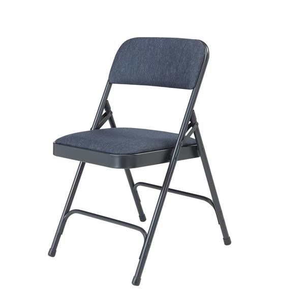 National Public Seating Fabric Padded Folding Chair - 2200 Series - Blue - 4-Pack