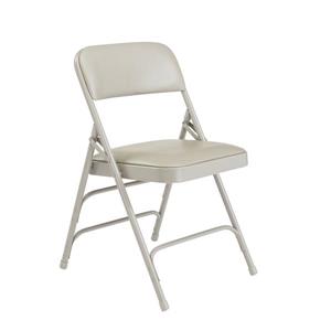 National Public Seating 1300 Series Vinyl Padded Folding Chair - Grey - 4-Pack