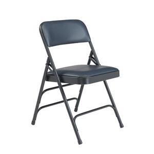 National Public Seating 1300 Series Vinyl Padded Folding Chair - Blue - 4-Pack