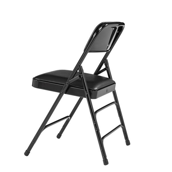 National Public Seating 1300 Series Vinyl Padded Folding Chair - Black - 4-Pack