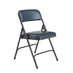 National Public Seating 1200 Series Vinyl Padded Folding Chair - Black - 4-Pack