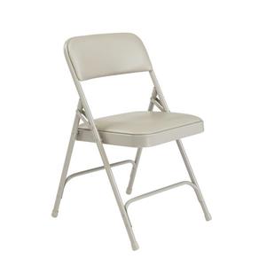 National Public Seating 1200 Series Vinyl Padded Folding Chair - Beige - 4-Pack