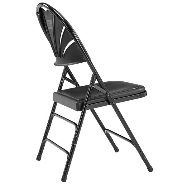 National Public Seating 1100 Series Fan Back Folding Chair - Black - 4-Pack