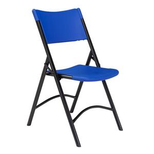 National Public Seating 600 Series Heavy Duty Folding Chair - Blue - 4-Pack