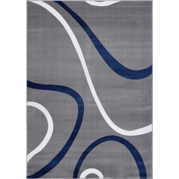 La Dole Rugs® Turkish Spiral Rectangular Area Rug - 5-ft x 8-ft - Grey ...