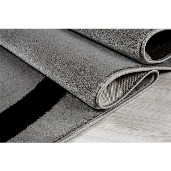 Tapis turque rectangulaire, 4 pi x 6 pi, gris clair