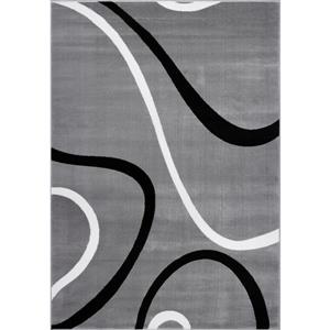 Tapis turque rectangulaire, 4 pi x 6 pi, gris clair