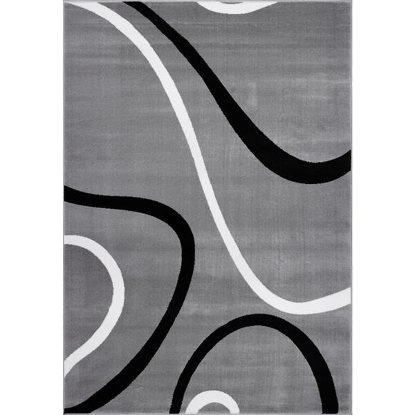 Tapis turque rectangulaire, 5 pi x 8 pi, gris clair