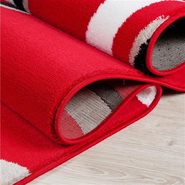 La Dole Rugs®  Calvin Abstract Modern Area Rug - 7-ft x 10-ft - Red/Black
