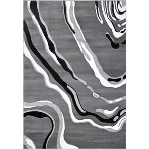 La Dole Rugs® Calvin Abstract Modern Area Rug - 8' x 11' - Grey/Black