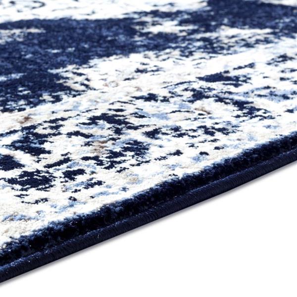 La Dole Rugs®  Anatolia European Area Rug - 5-ft x 7-ft - Ivory/Navy Blue