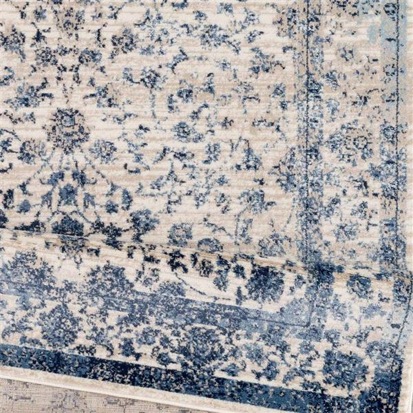 La Dole Rugs®  Anatolia Traditional Area Rug - 4-ft x 5-ft - Ivory/Blue