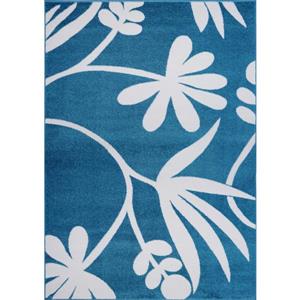 La Dole Rugs® Botanical Area Rug  - 4-ft x 6-ft - Blue/Cream